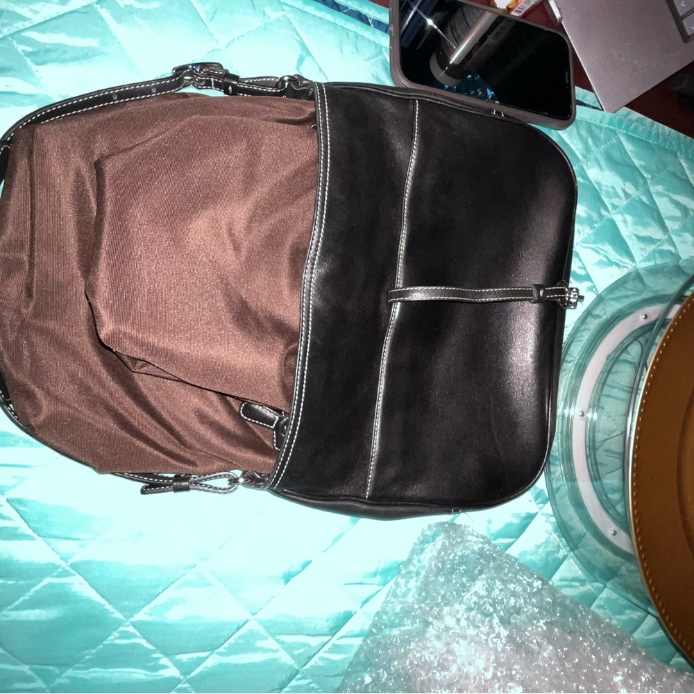 Coach Hampton Clip Hobo 7751 Black Leather Y2K 2002 Contrast Stitch Vintage - Picture 11 of 13
